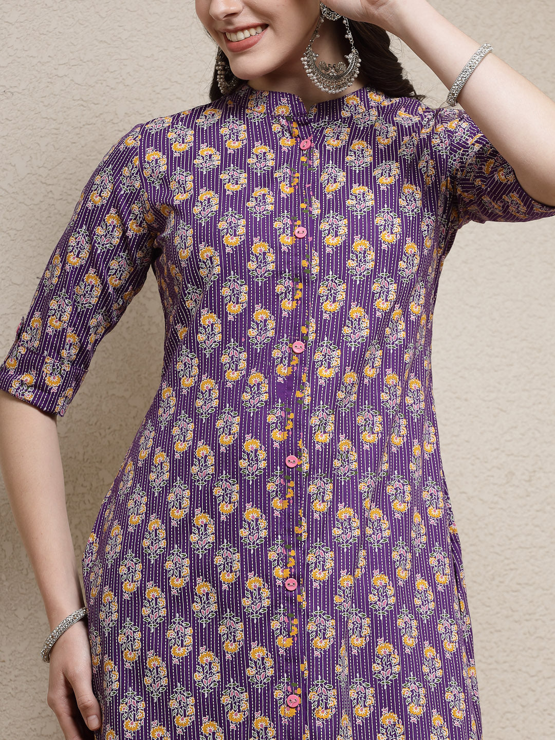 Floral Printed Rayon A-Line Kurta