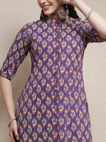 Floral Printed Rayon A-Line Kurta (Pre-Order)