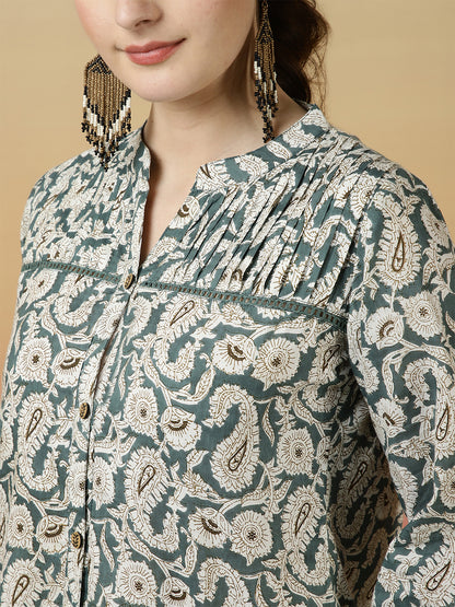 Floral Western Printed Top