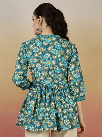 Floral Western Printed Top