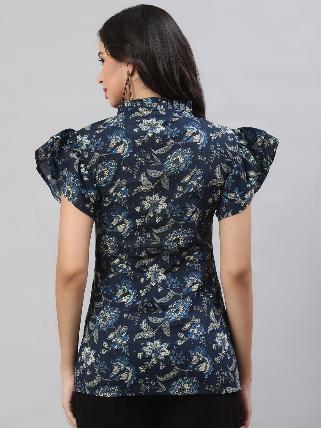 Printed 3/4 Sleeves Regular Pure Cotton  Top