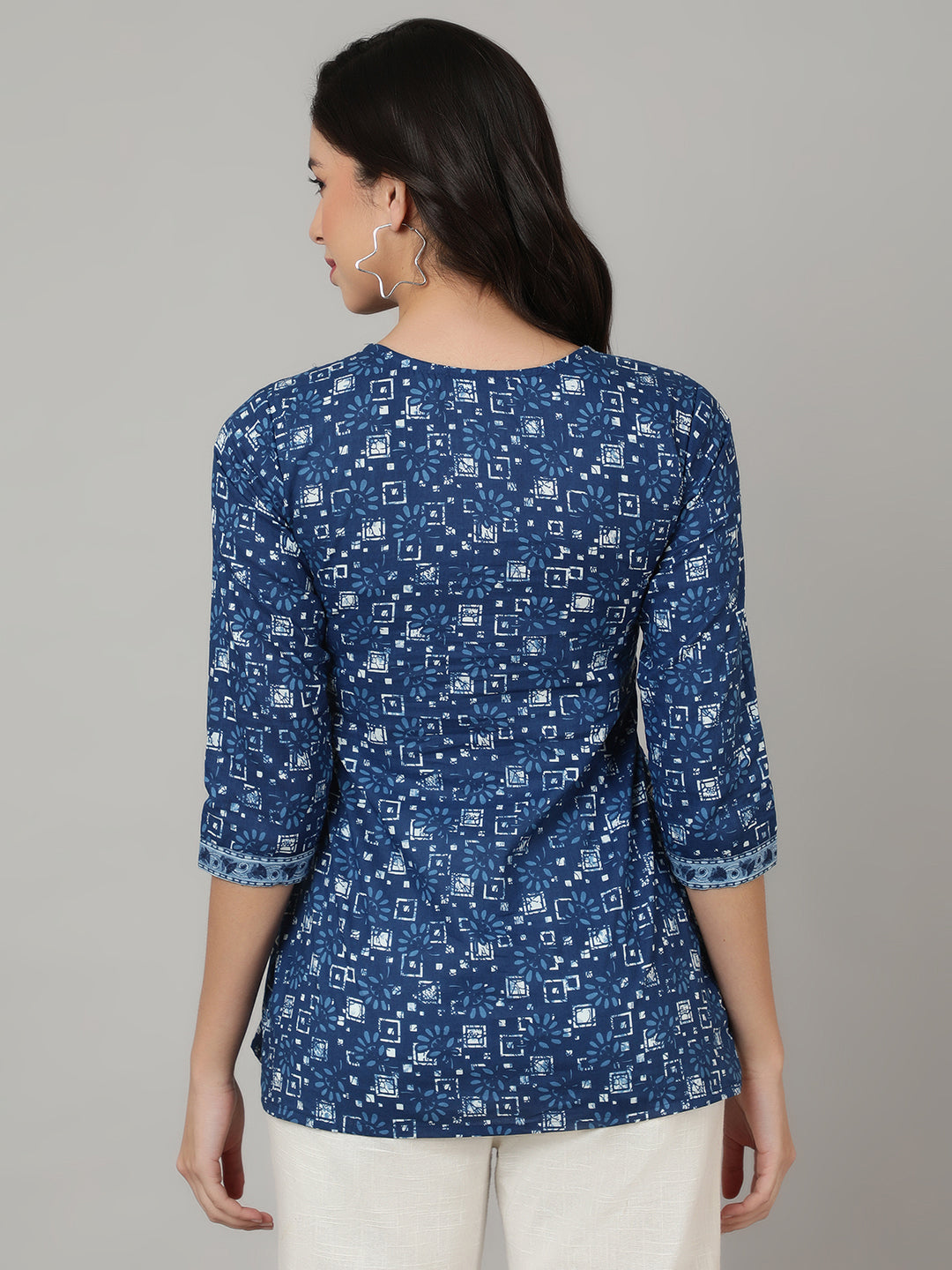 Floral Printed Flared   Top