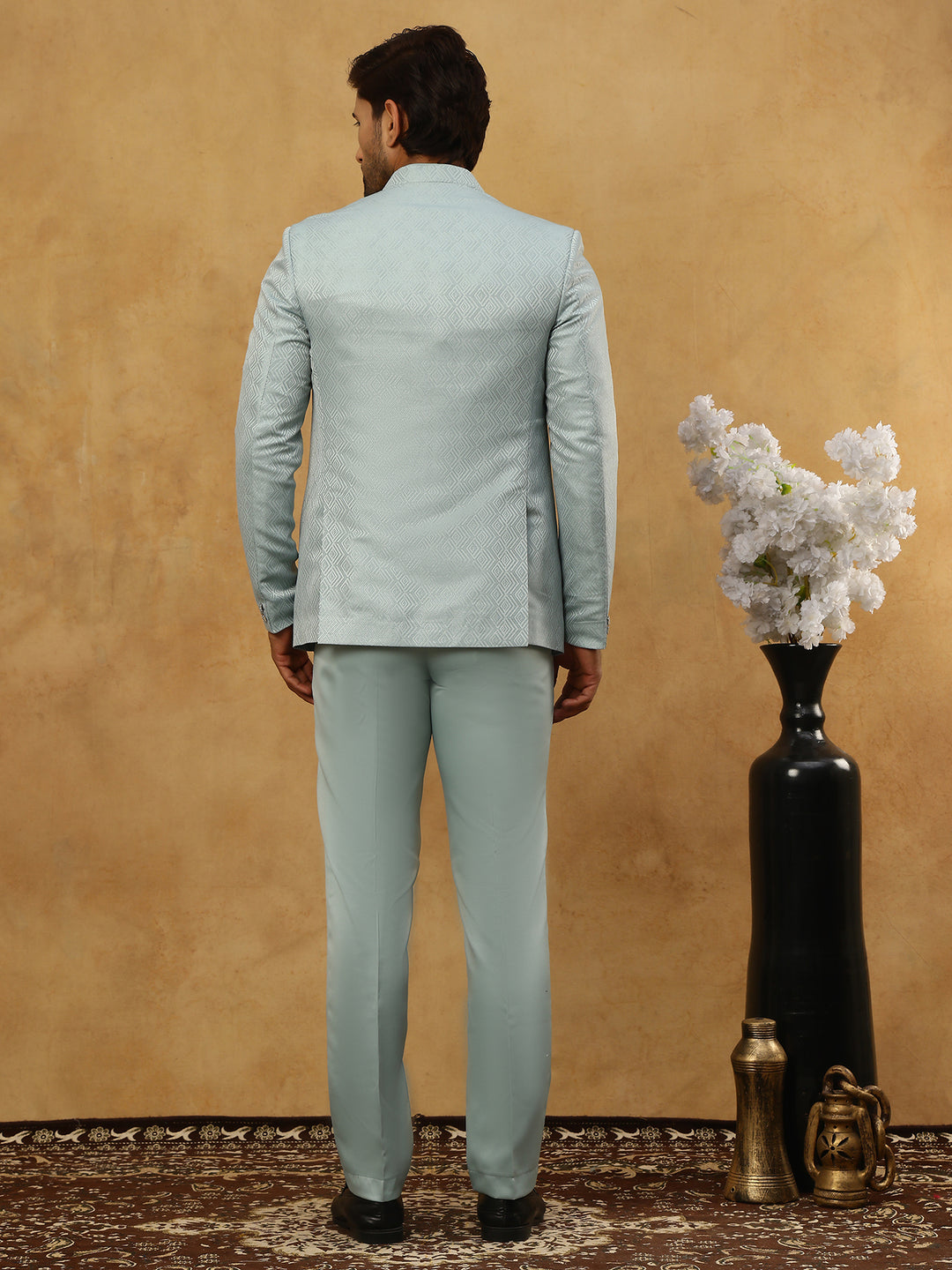 Cotton Blend Textured Indo-Western Set