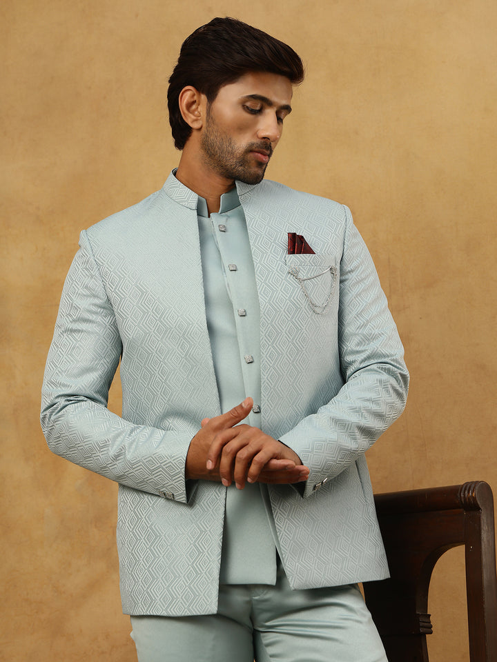 Cotton Blend Textured Indo-Western Set