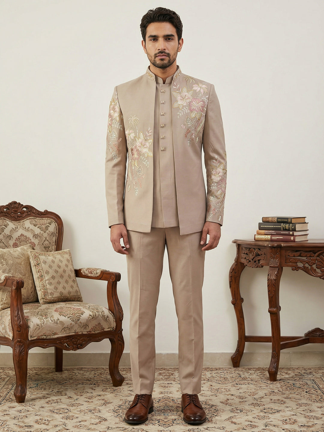 Japanese Fabric Embroidered Indo-Western Set