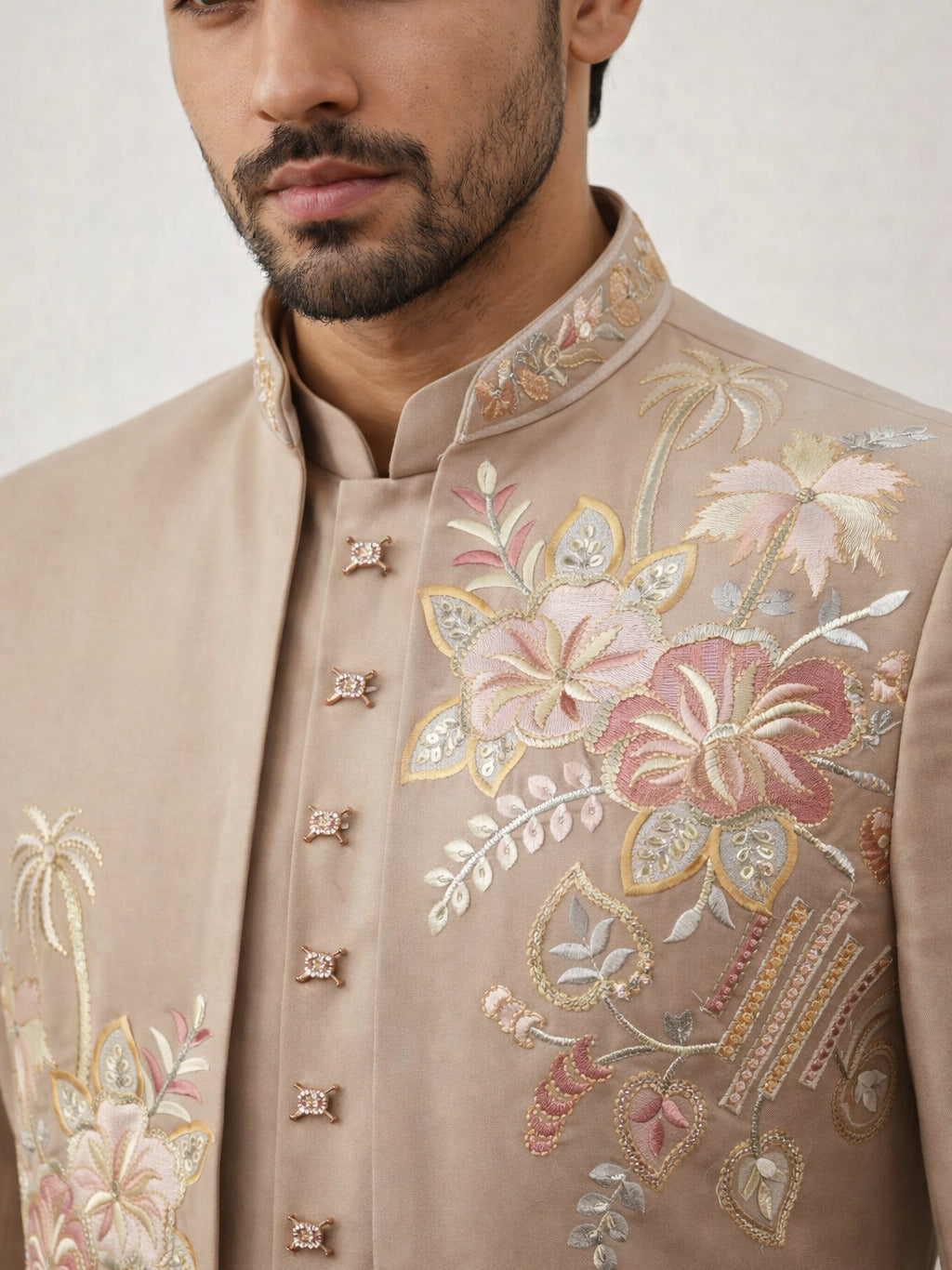 Japanese Fabric Embroidered Indo-Western Set