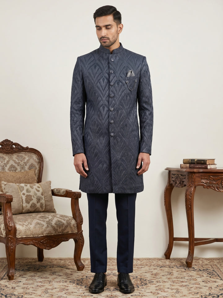 Woven Design Jacquard Indo-Western Set