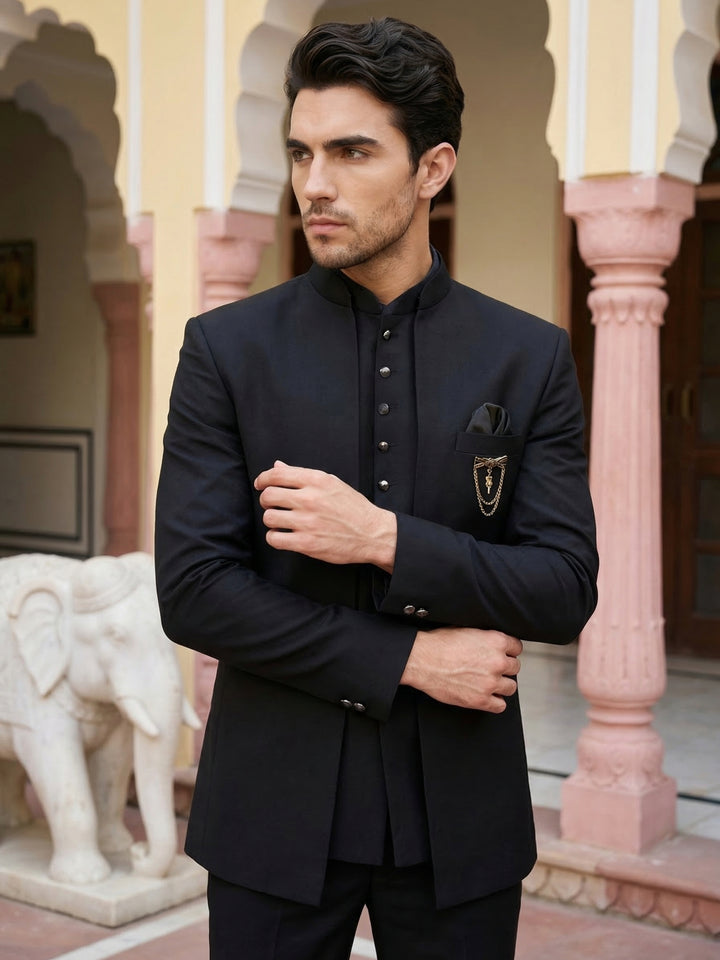 Cotton Blend Solid Indo-Western Set