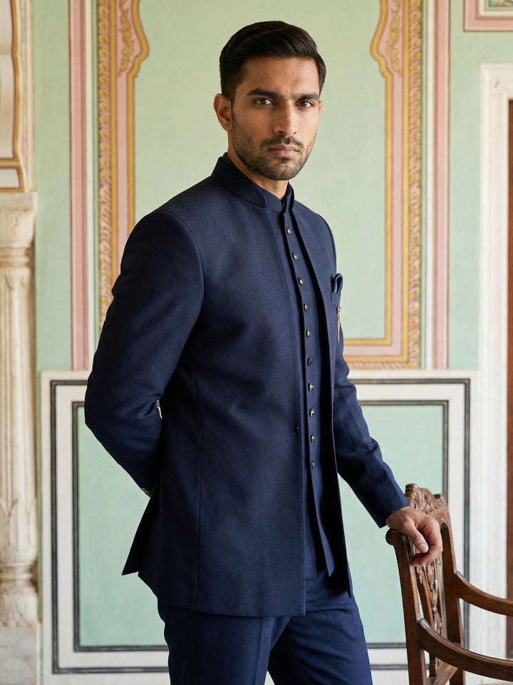 Cotton Blend Solid Indo-Western Set