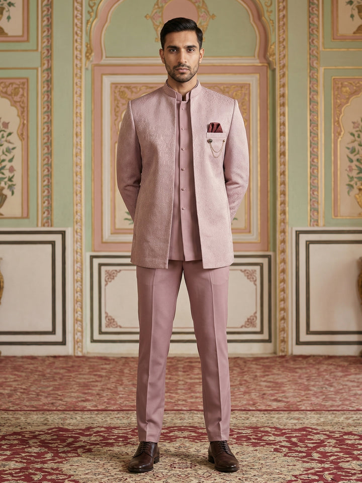 Cotton Blend Textured Indo-Western Set