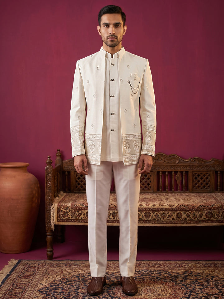 Men Ethnic Embroidered Indo-Western Set