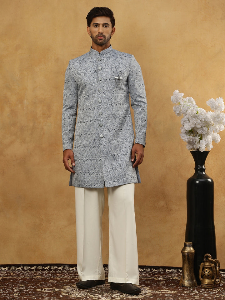 Paisley Jacquard Silk Indo-Western Set
