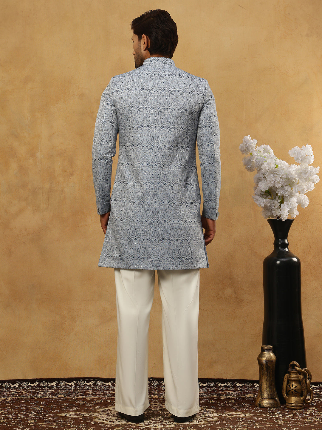 Paisley Jacquard Silk Indo-Western Set