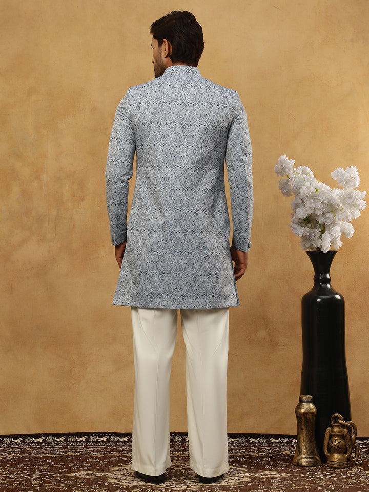 Paisley Jacquard Silk Indo-Western Set