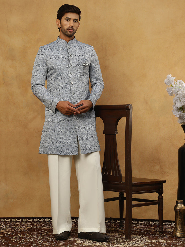 Paisley Jacquard Silk Indo-Western Set