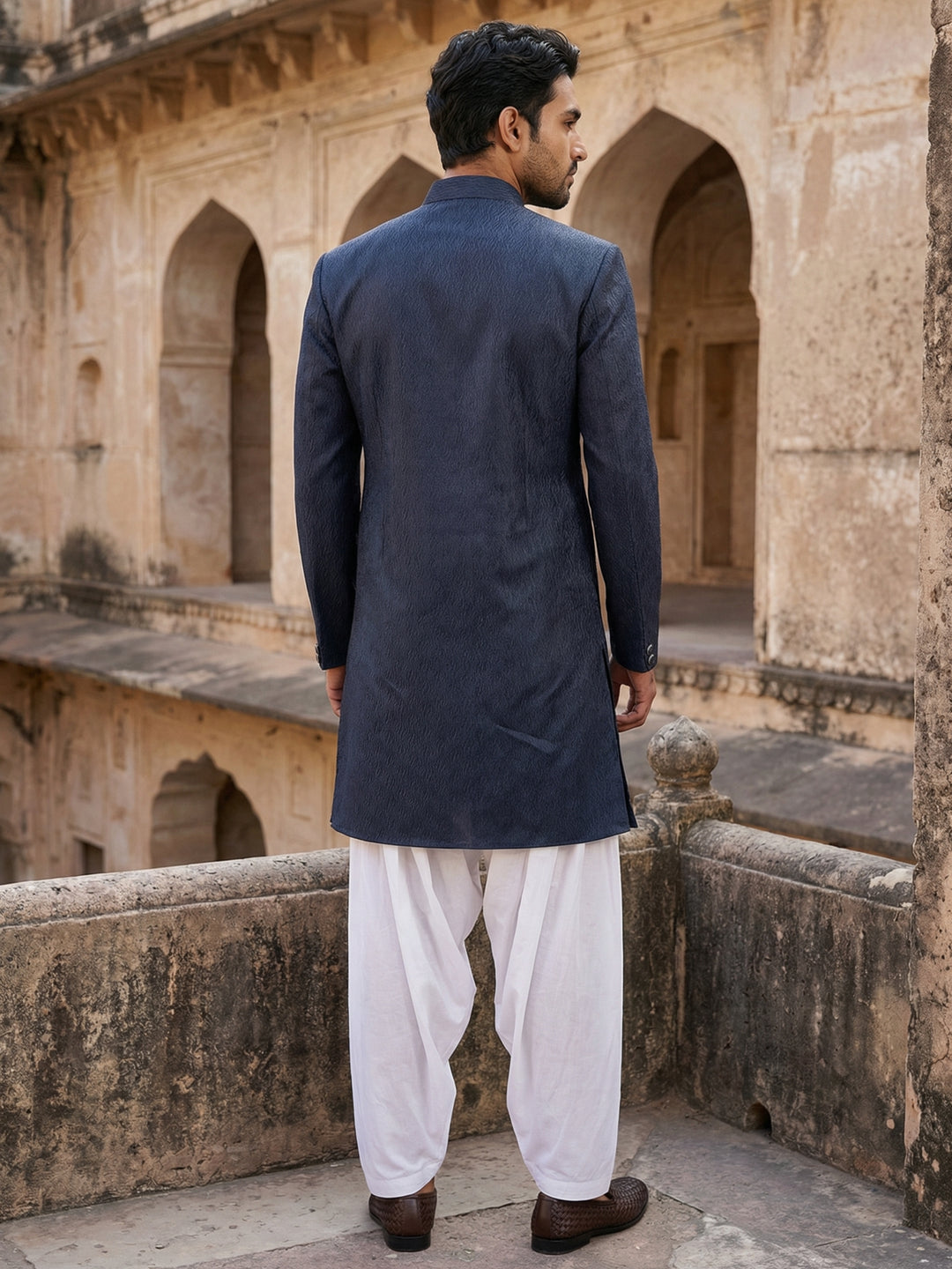 Silk Blend Woven Indo-Western Set