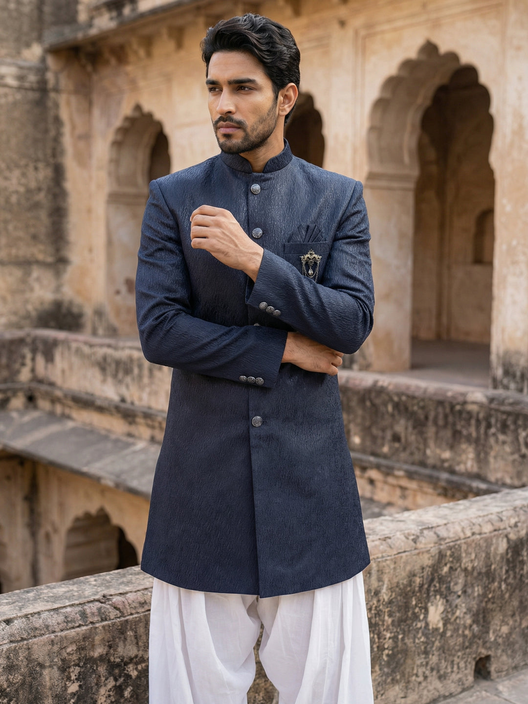 Silk Blend Woven Indo-Western Set