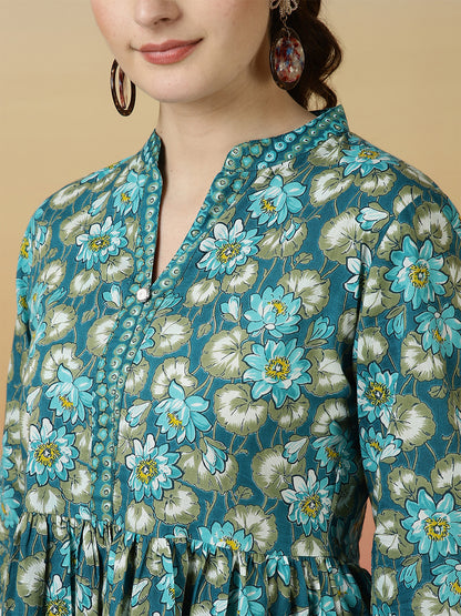 Floral Western Printed Top