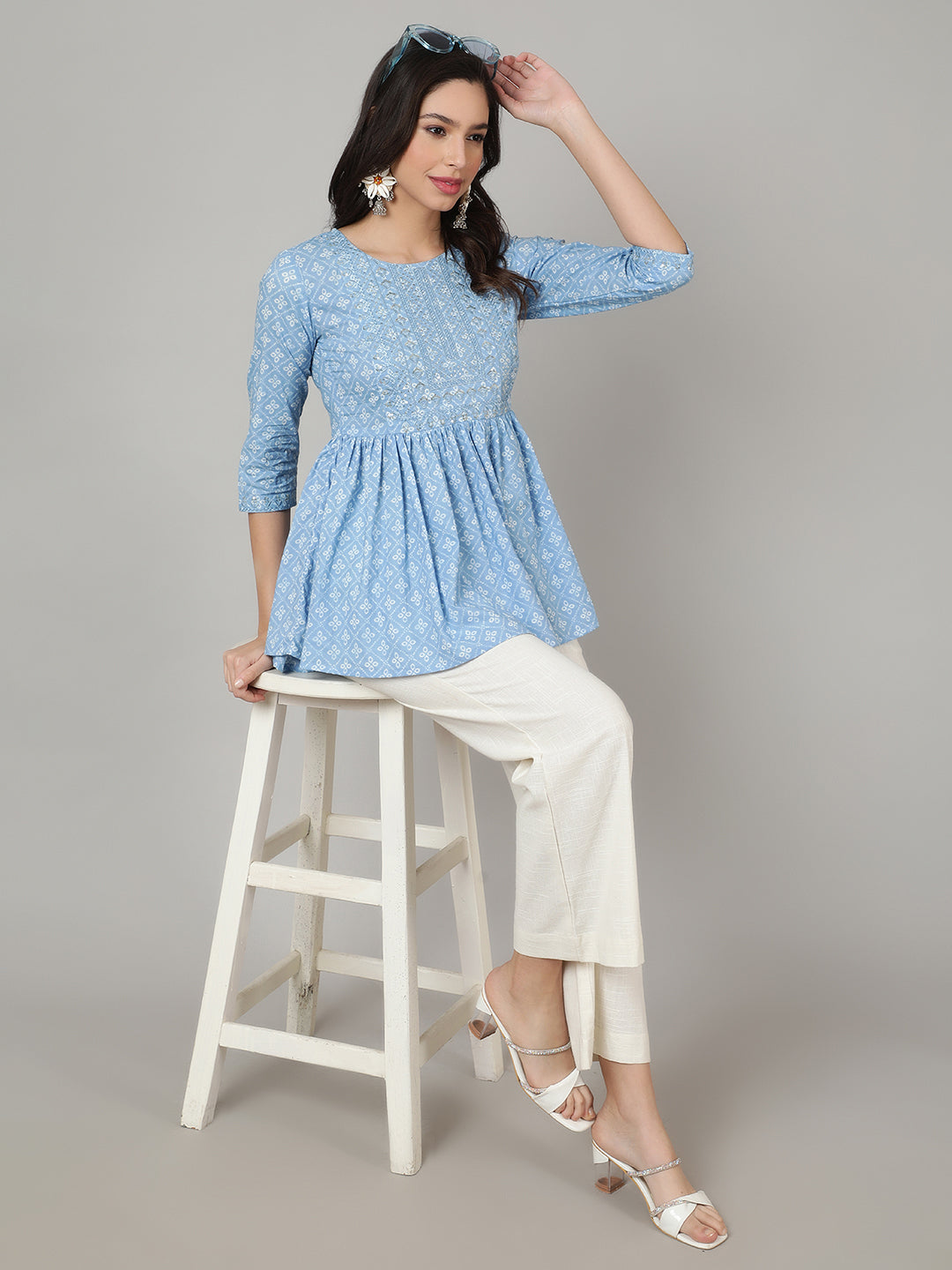 Regular Fit Embroidered  Top
