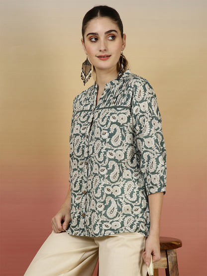 Floral Western Printed Top