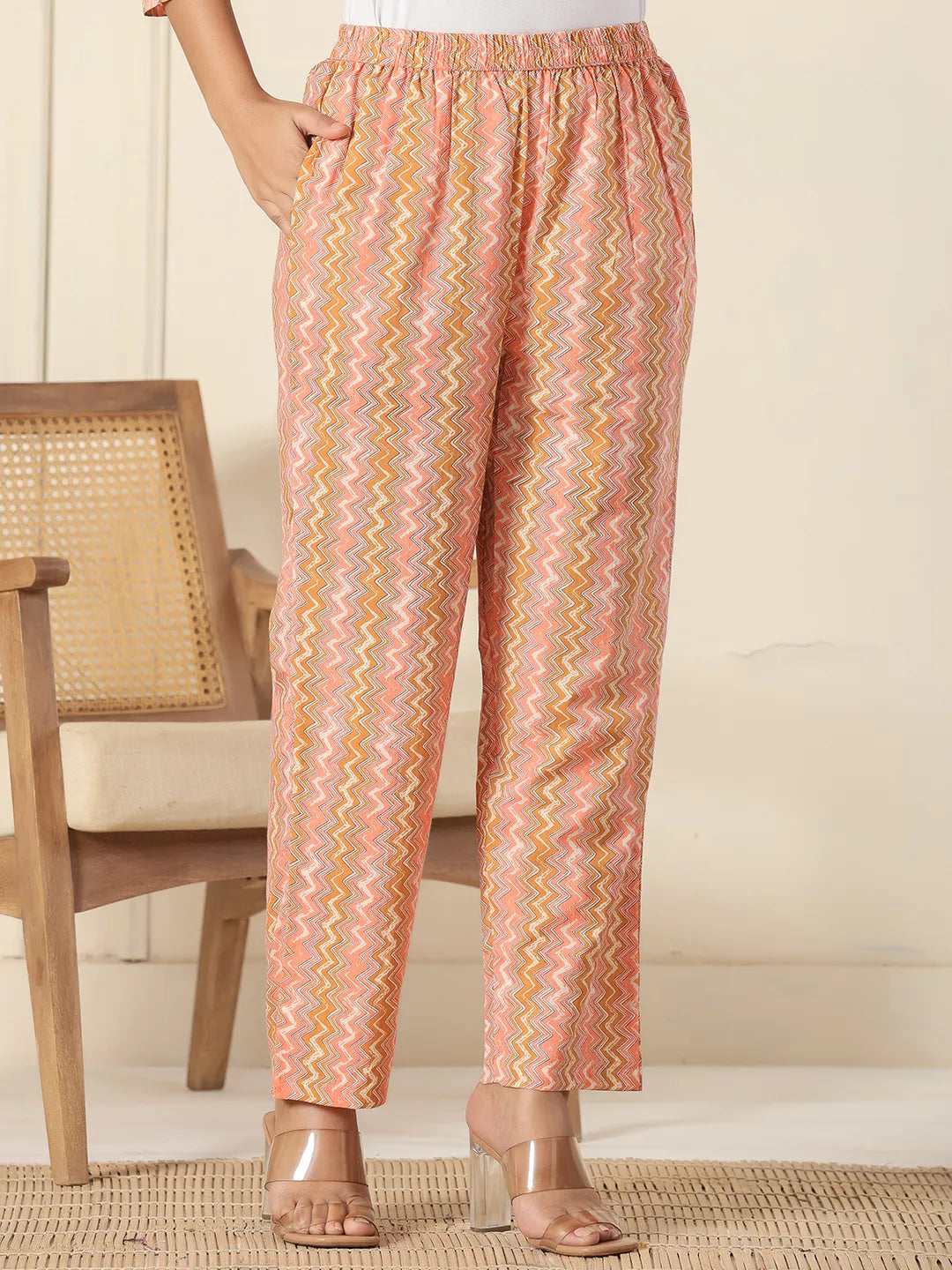 Mustard Pure Cotton Kurta Dupatta Pant Set