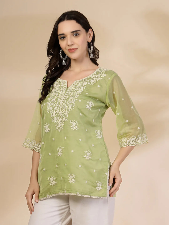 Green Organza Top