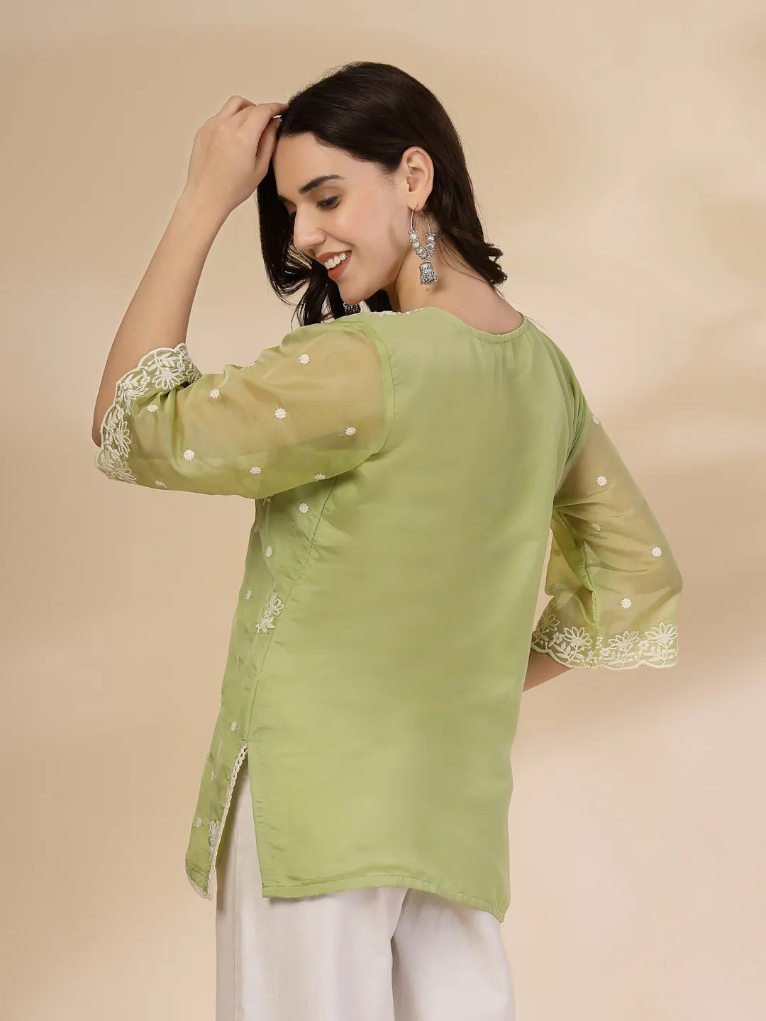 Green Organza Top