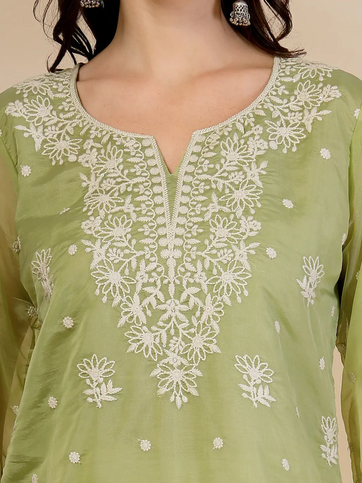 Green Organza Top