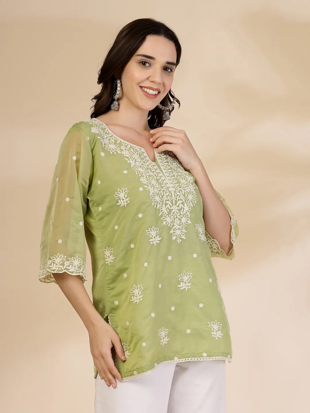 Green Organza Top