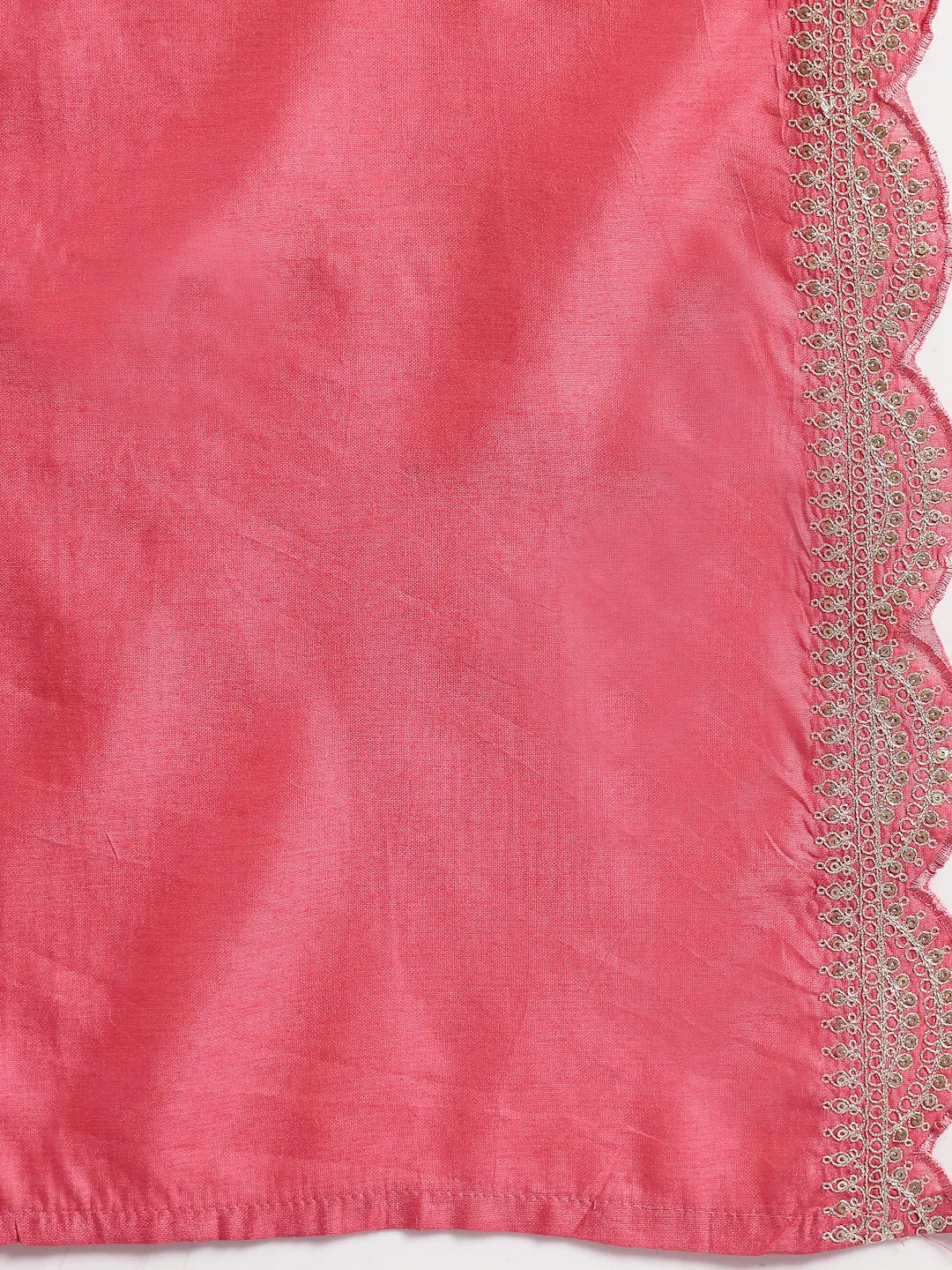 Pink Silk Blend Embroidered Straight Kurta Dupatta Palazzo Set