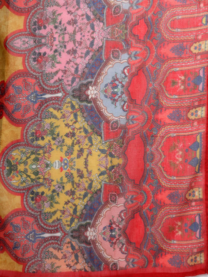 Cotton Red Lace Work Pakistani Straight Kurta Trouser Dupatta Set