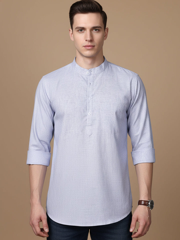 Men’S Casual Solid Short Kurta