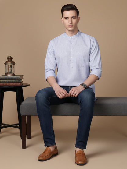 Men’S Casual Solid Short Kurta