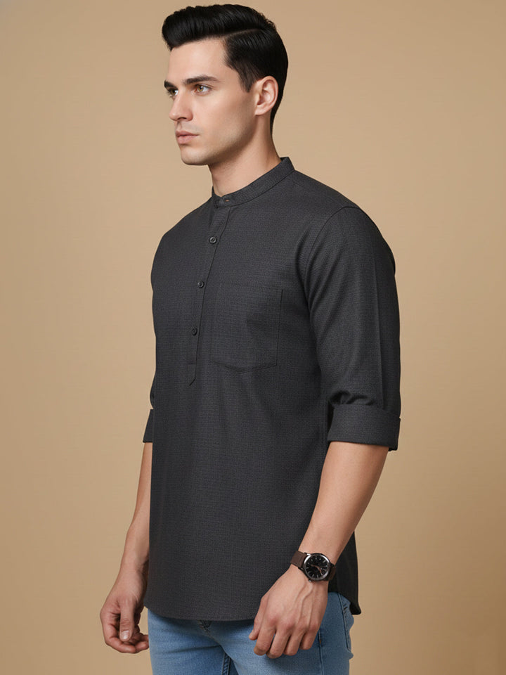 Men’S Casual Solid Short Kurta