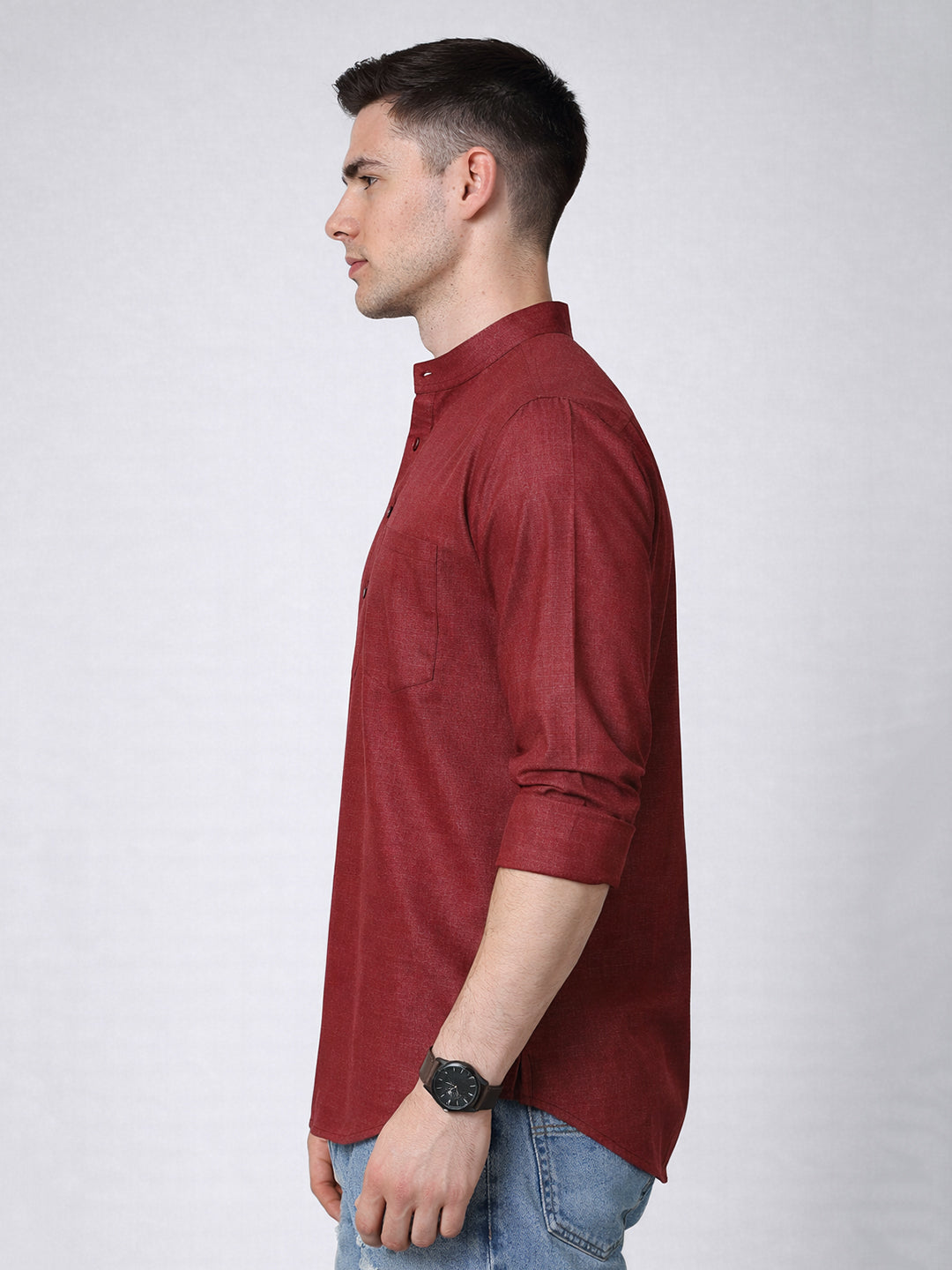 Men’S Casual Solid Short Kurta