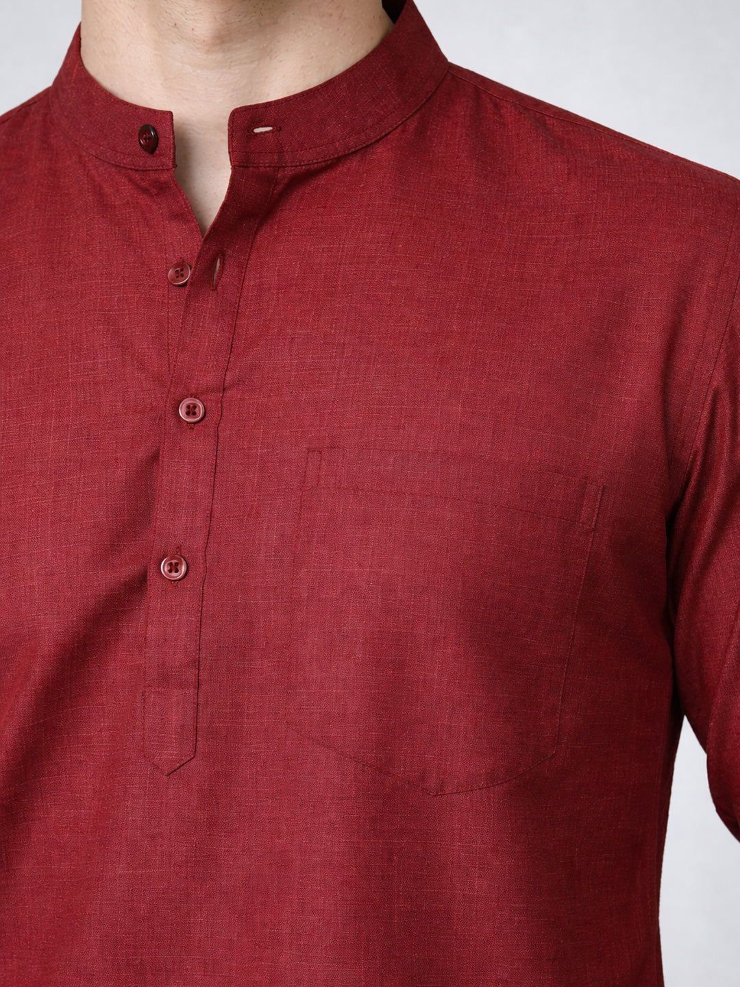 Men’S Casual Solid Short Kurta