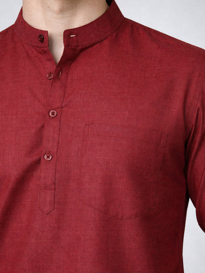 Men’S Casual Solid Short Kurta