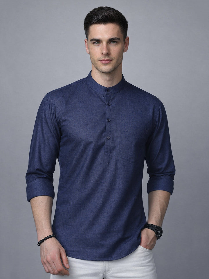 Men’S Casual Solid Short Kurta