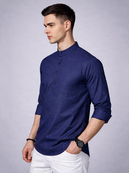 Men’S Casual Solid Short Kurta