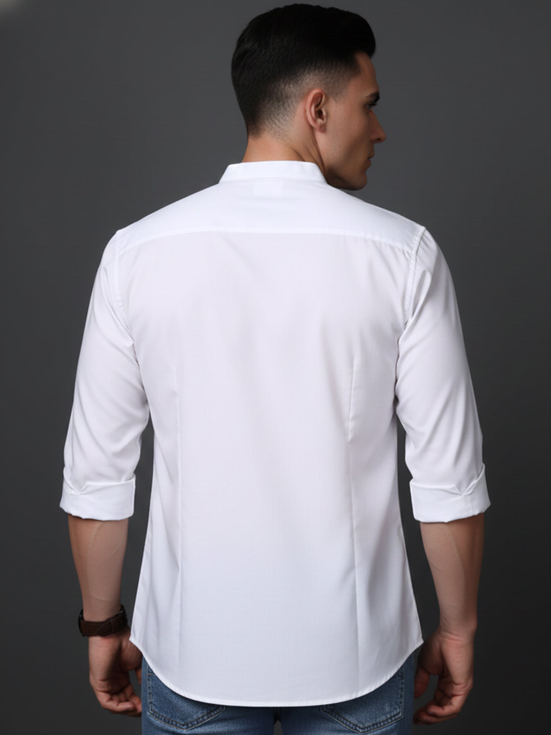 White Casual Solid Short Kurta