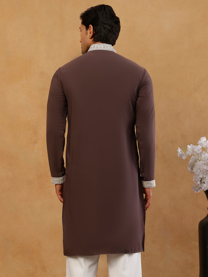 Classic Silk Blend Embroidered Kurta