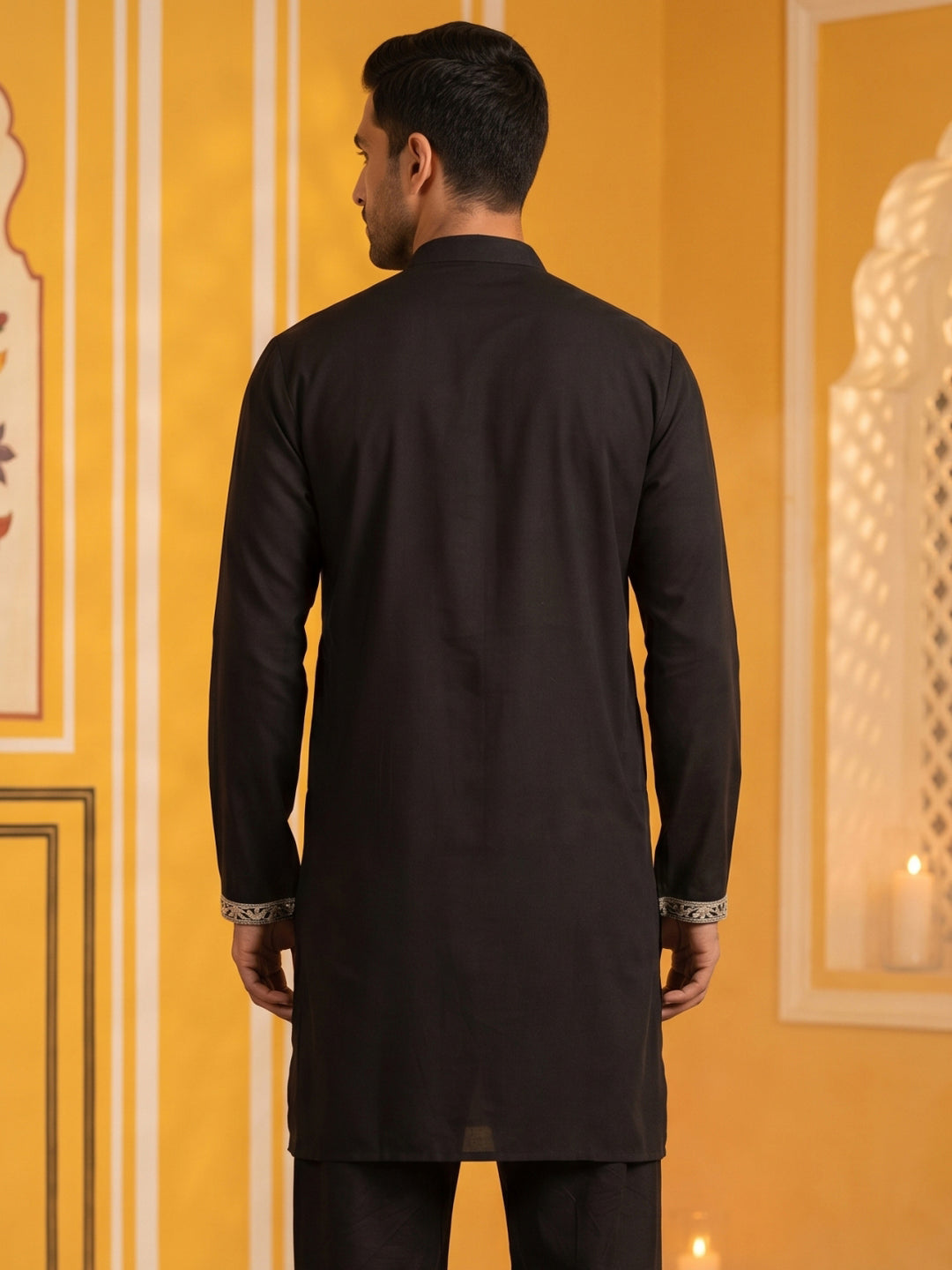 Men Japanese Fabric Embroidered Kurta