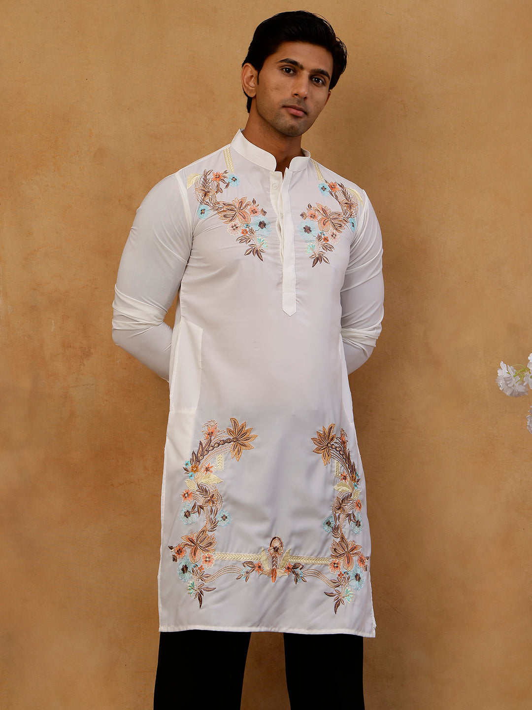 Japanese Fabric Embroidered Kurta For Men
