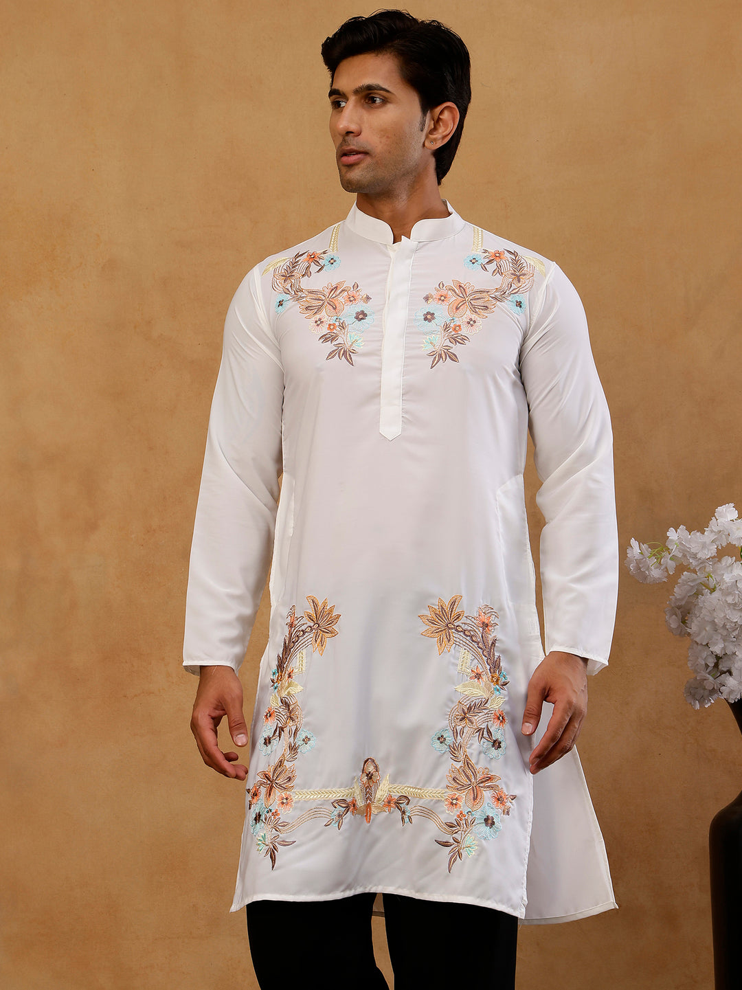 Japanese Fabric Embroidered Kurta For Men
