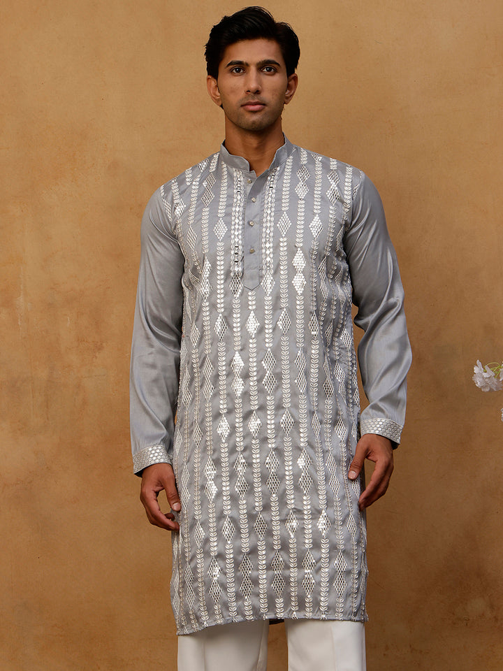 Modern Ethnic Silk Blend Kurta For Men