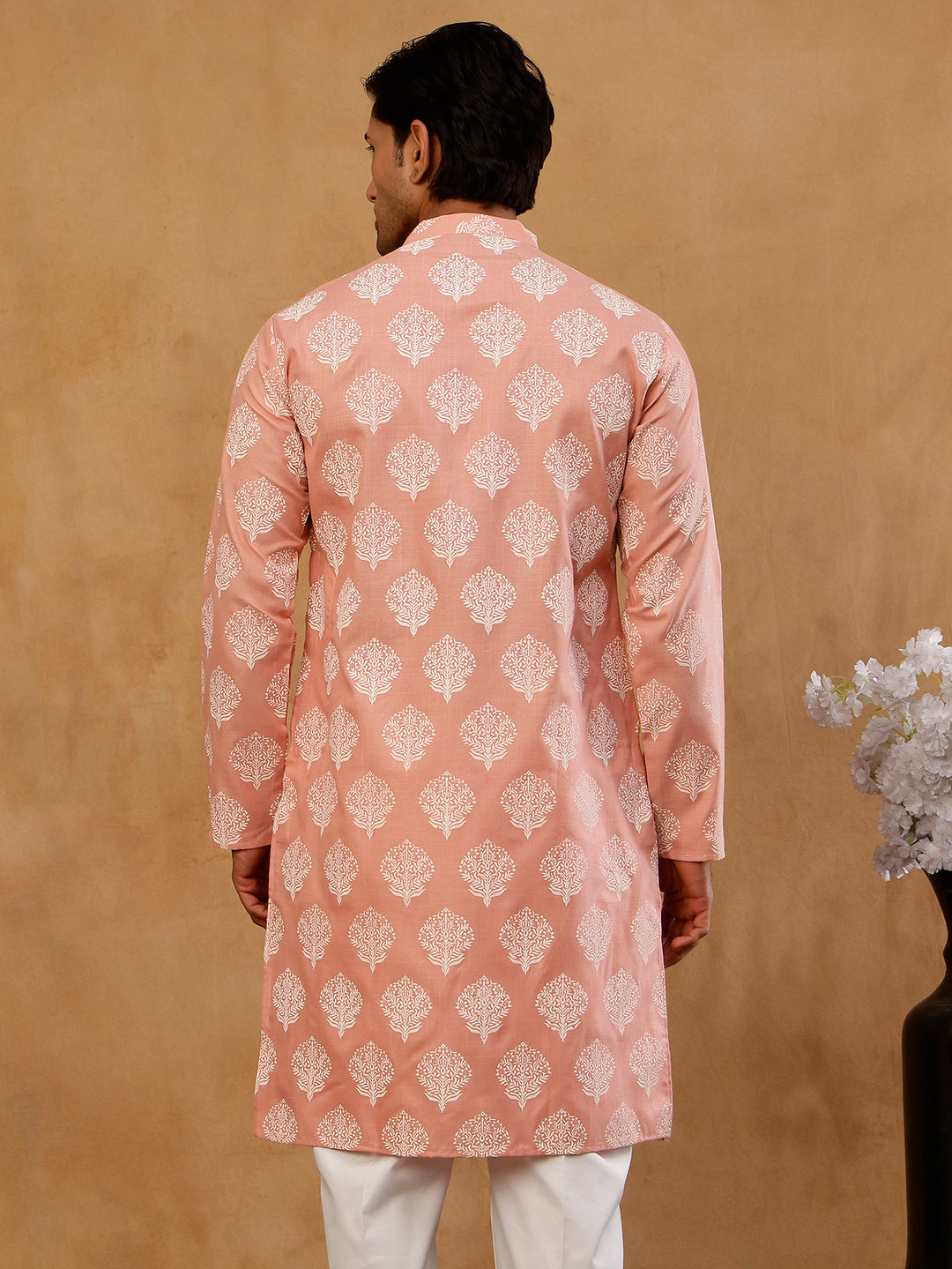 Men’S Cotton Blend Ethnic Printed Kurta