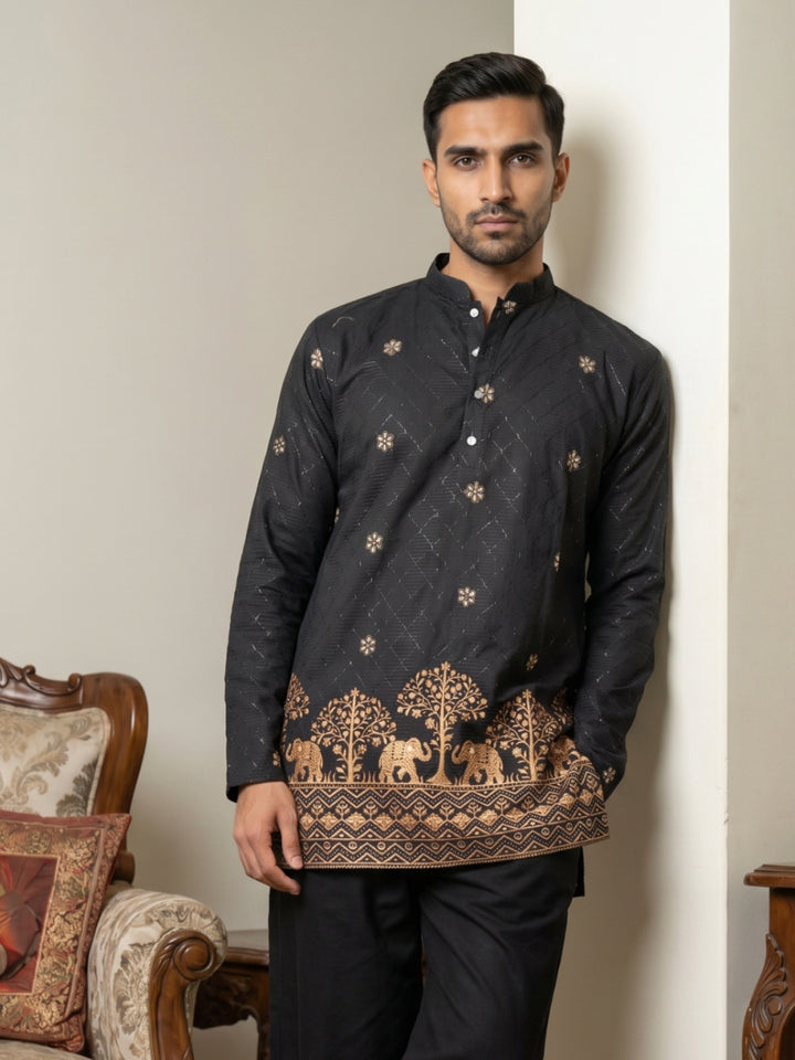 Premium Printed &amp; Thread Work Kurta