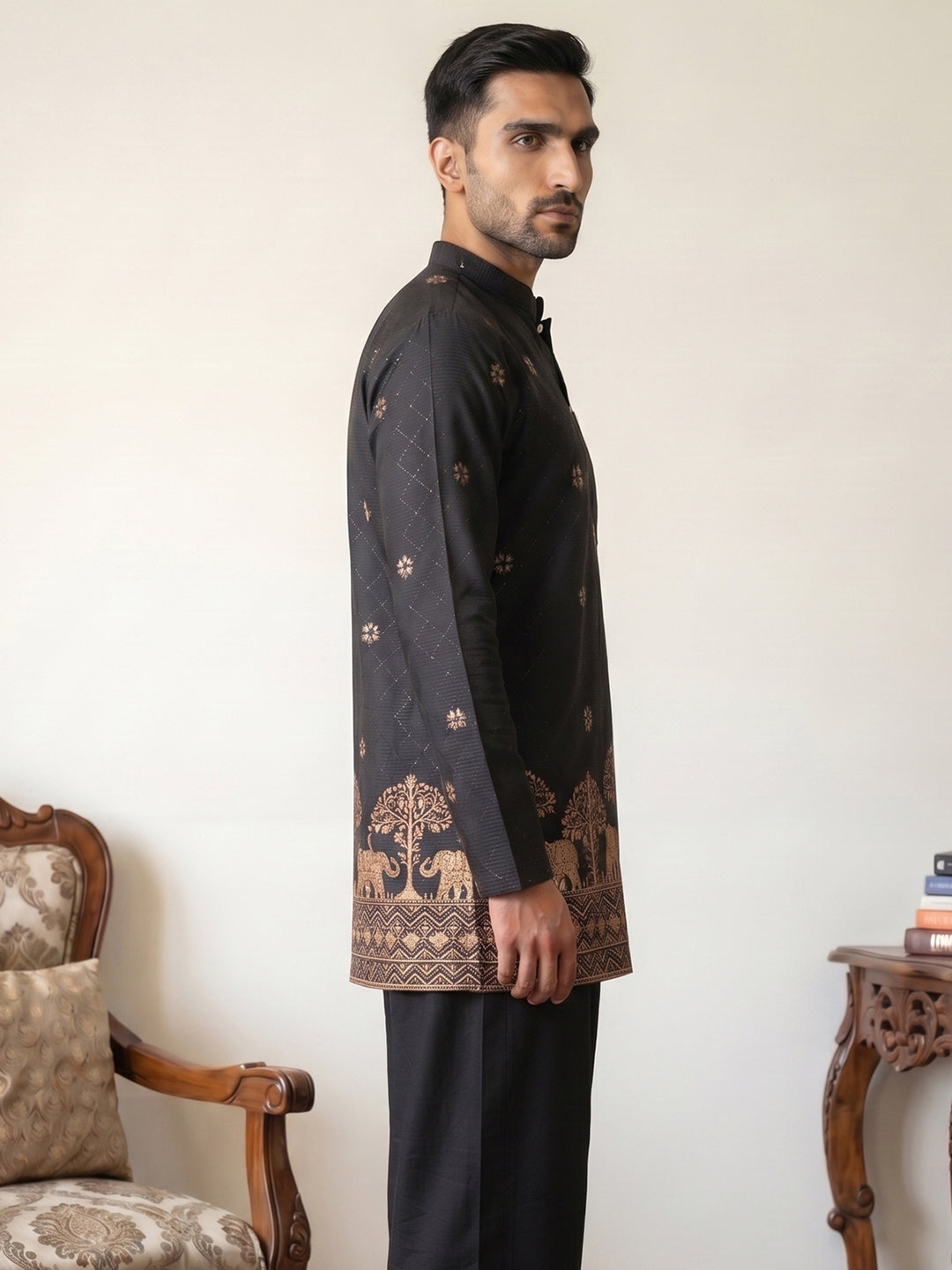 Premium Printed &amp; Thread Work Kurta