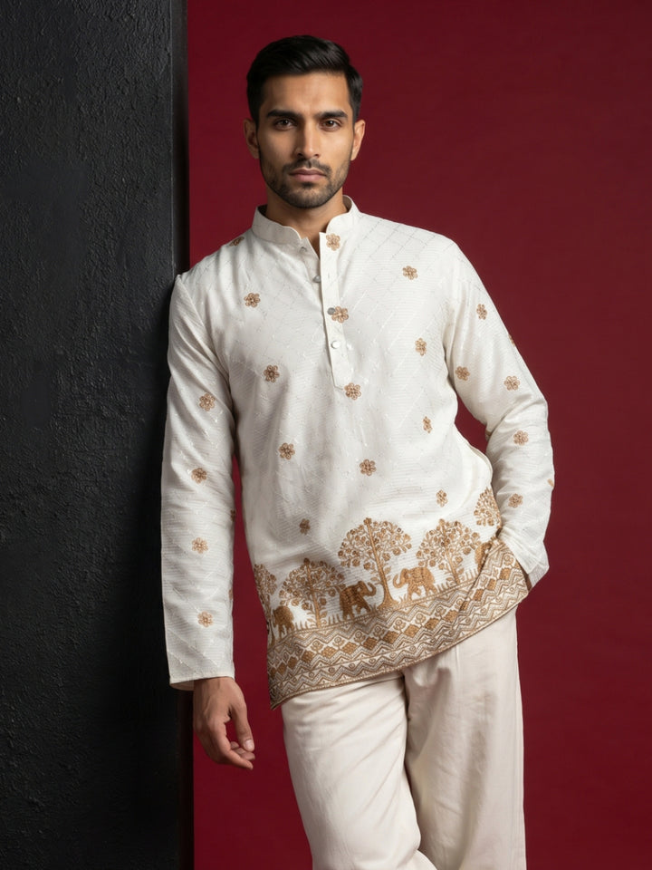 Premium Printed &amp; Thread Work Kurta