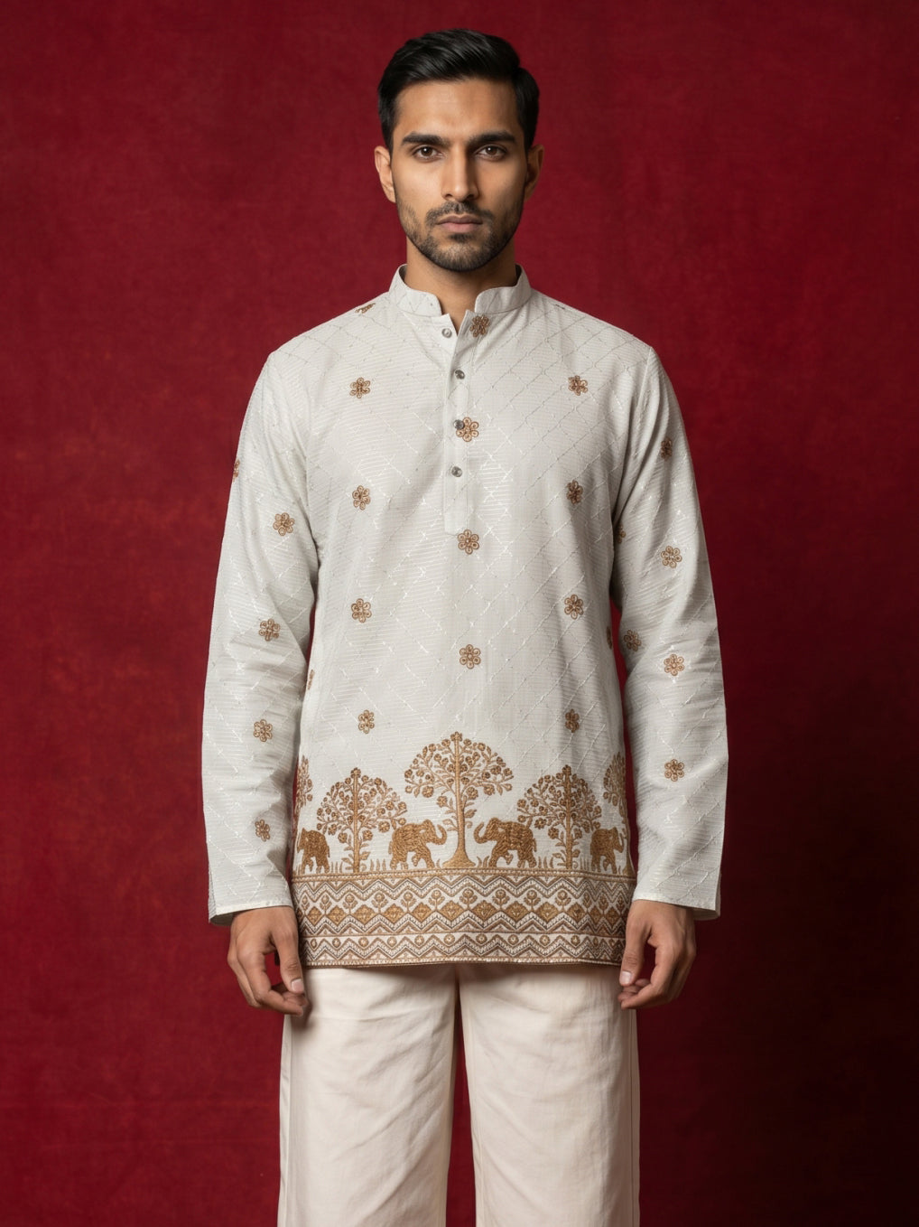 Premium Printed &amp; Thread Work Kurta